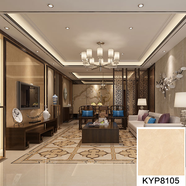 02 宅男视频在线观看陶大理石瓷砖：世纪米黄 KYP8105地面铺贴效果图